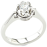 White diamond engagement platinum ring