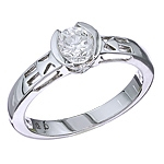 White diamond engagement platinum ring