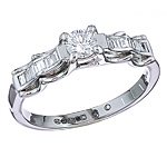 White diamond engagement platinum ring