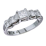 White diamond engagement platinum ring