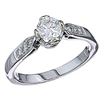 White diamond engagement platinum ring