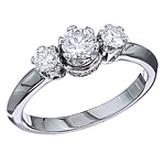 White diamond engagement platinum ring