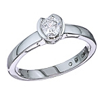 White diamond engagement platinum ring