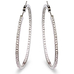 White diamond gold earrings