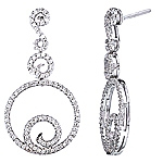 White diamond gold earrings