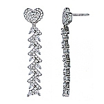 White diamond gold earrings