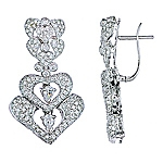 White diamond gold earrings