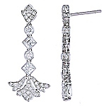 White diamond gold earrings