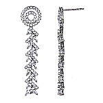 White diamond gold earrings