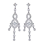 White diamond gold earrings