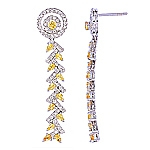 Yellow sapphire and white diamond gold earrings