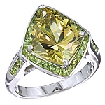 Yellow sapphire and white diamond gold ring.