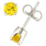Yellow sapphire and white gold earrings.