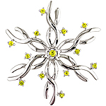 Yellow sapphire silver pendant